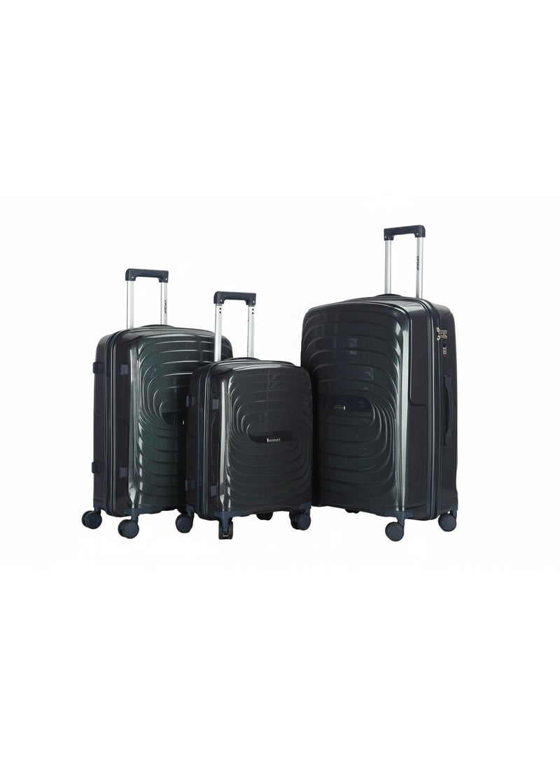VIPTOUR 3 PCS PP Luggage Set with Spinner Wheels TSA Number Lock, 3-Stage Telescopic Handle, Lightweight Hard Shell Travel Suitcase Set - Image 1